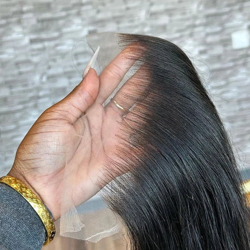 14-Inch Lace Frontal Closure Human Hair Transparent Ear-to-Ear Extensions for Women
