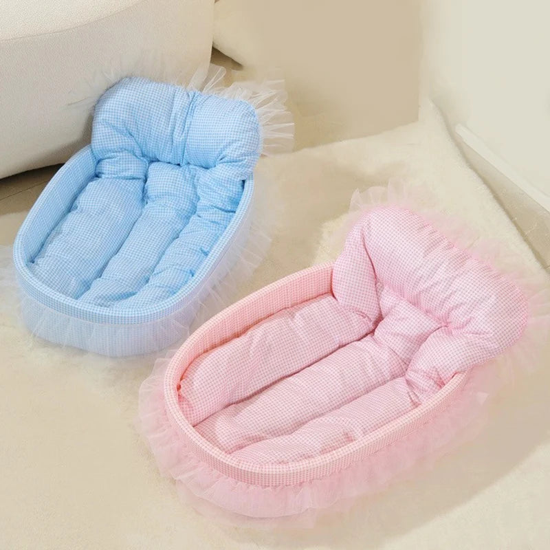 Pet Cat Nest Bed - Soft Washable Cozy Sleeping Bed for Small Cats & Dogs