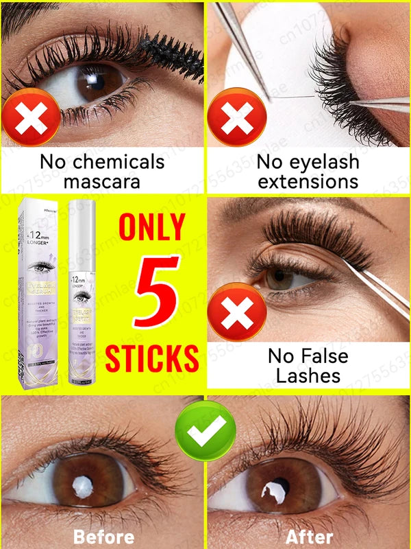 Eyelash & Eyebrow Growth Serum with Castor Oil Natural Thickening Moisturizing Liquid for Female Makeup