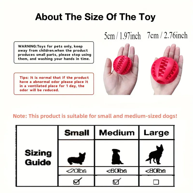 Durable Dog Toy Ball for Chewing and Dental Cleaning - Non-Toxic Pet Play