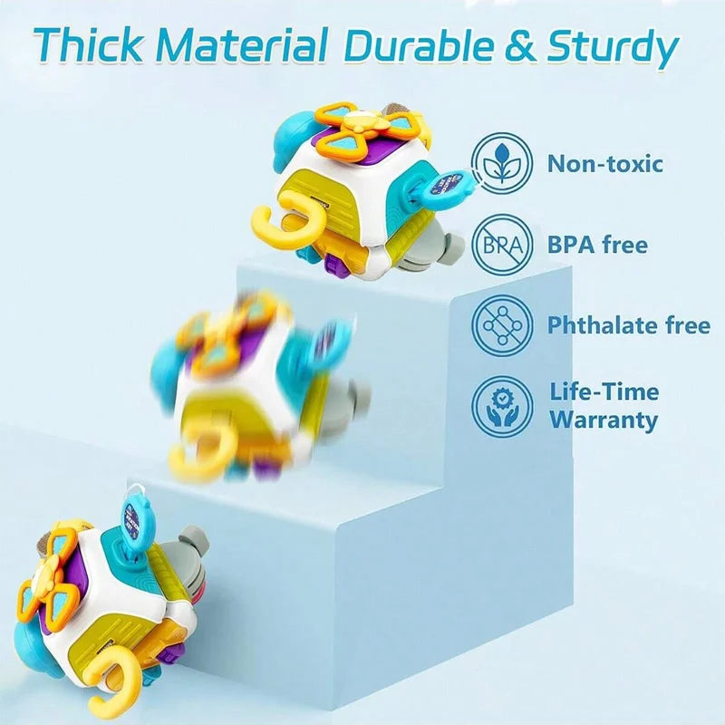 10-in-1 Montessori Baby Sensory & Educational Activity Cube for Toddler Development