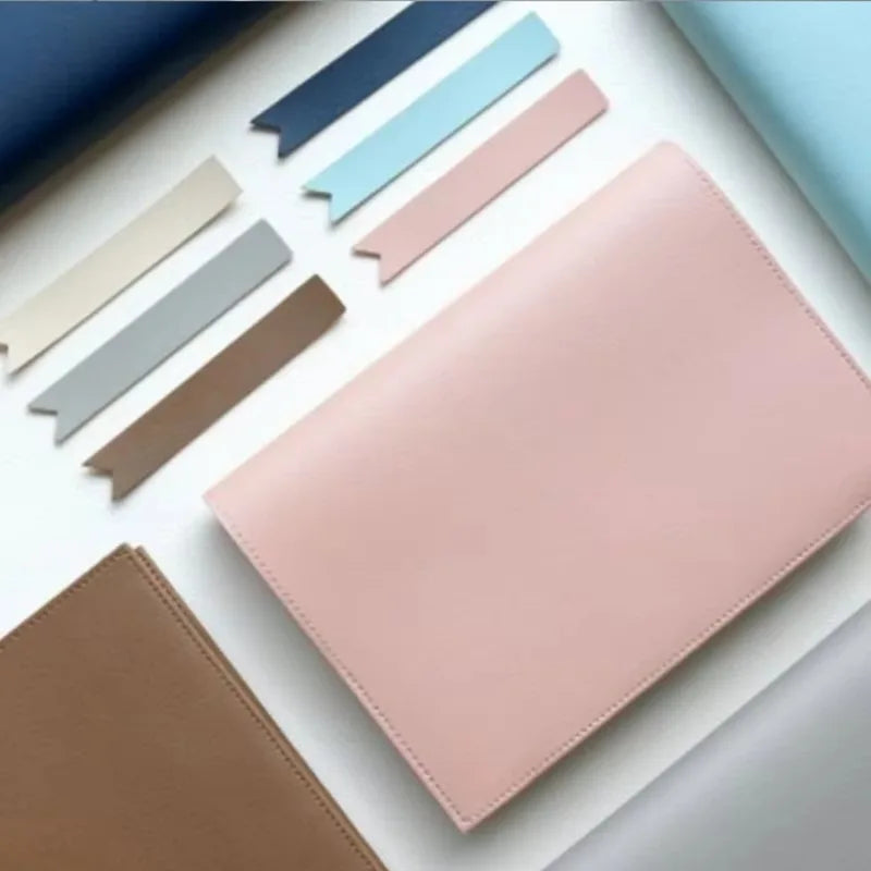 PU Leather Book Cover Solid Color Replaceable Notebook Cover Home Office