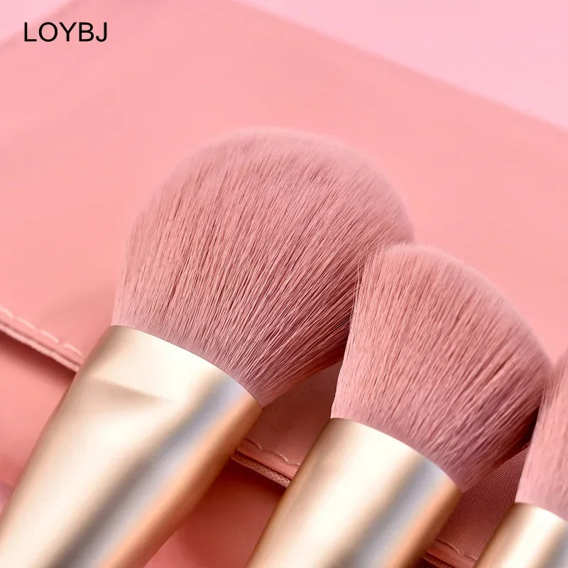 10pcs Diamond Makeup Brush Set - Soft Synthetic Face & Eye Brushes for Cosmetics