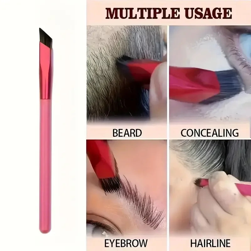 Multi-Functional Angled Nylon Bristle Eyebrow Brush for All Skin Types
