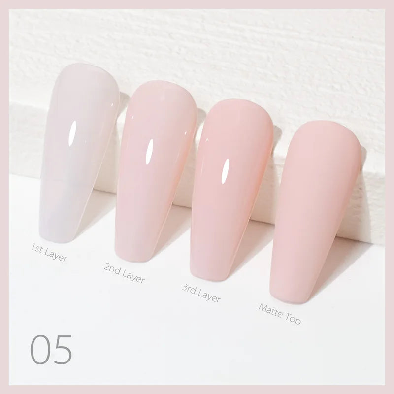 Color Rubber Base Gel Nail Polish 2-in-1 HEMA & TPO Free Jelly Pink 9ml