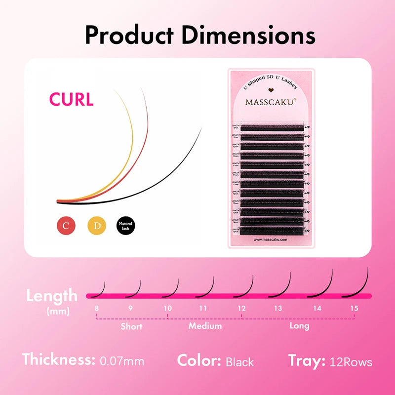 Eyelash Extension Cases Set - U Shape 3D-6D Fiber Faux Cils High Quality