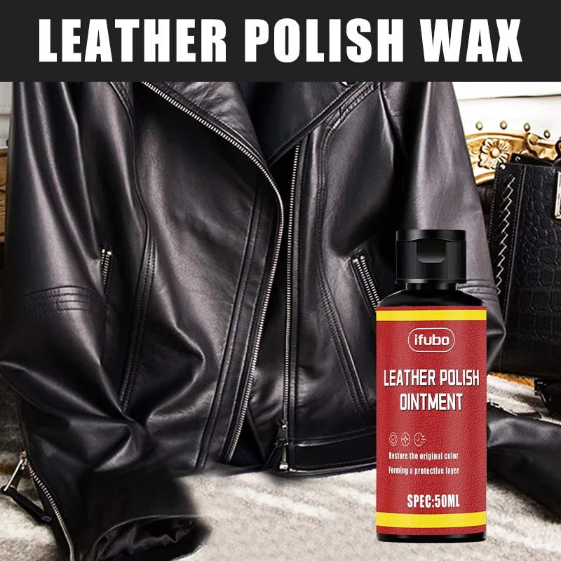 Leather Polish Wax 50ml - Restorer for Faded Leather, Revives Shine & Protects