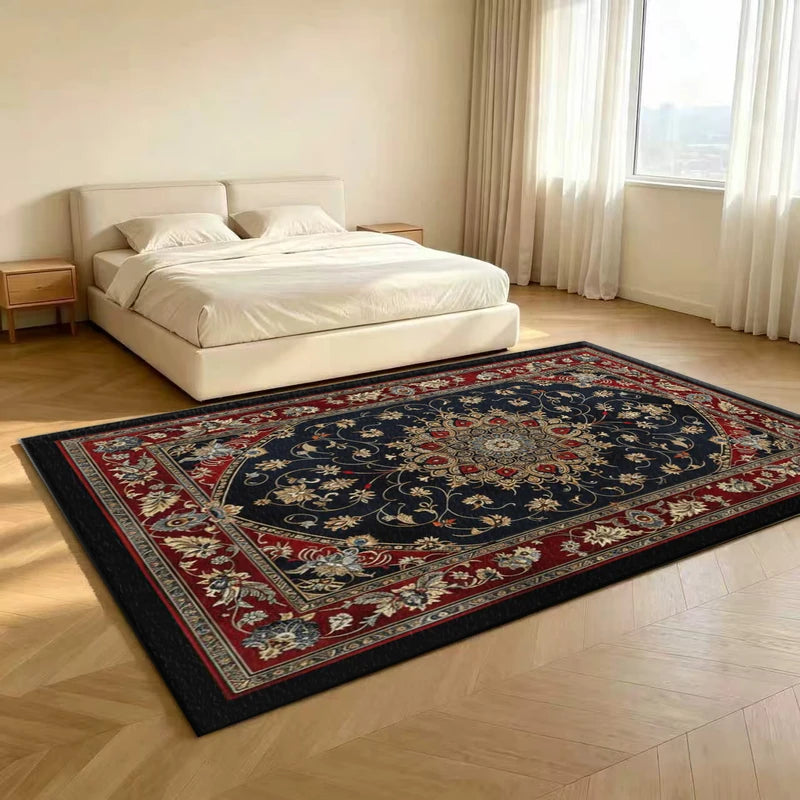 Traditional Oriental Medallion Area Rug - Classic Living Room Carpet, Multiple Sizes