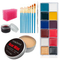 Professional Face & Body Effects Makeup Kit with Wound Scar Wax - 12/20 Colors, Halloween Special FX