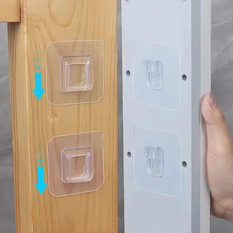 Double-Sided Adhesive Wall Hooks - Strong Transparent Traceless Kitchen & Bedroom Storage Holders