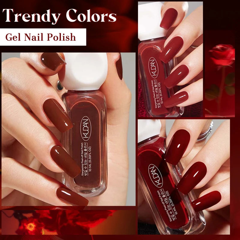 Water-Based Peel Off Nail Polish Set - 10ml Long Lasting Quick Drying 2 Pack