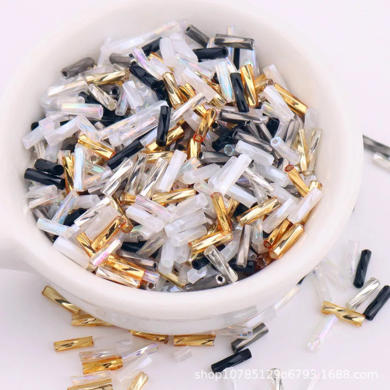 Glass Beads Spiral Tubular Seed Beads for Jewelry Making DIY Crafts 2x6mm - Multi Colors
