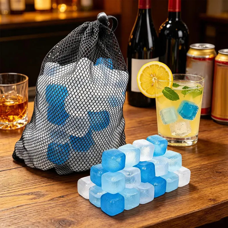 Reusable Ice Cubes 100-Piece Set for Drinks and Cooling - Slow Melting