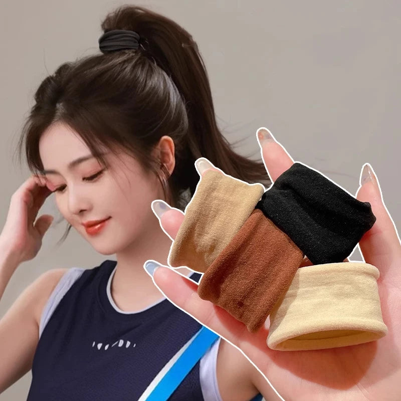 4/5 Set Solid Wide Thick Hair Bands and Ponytail Holders for Women