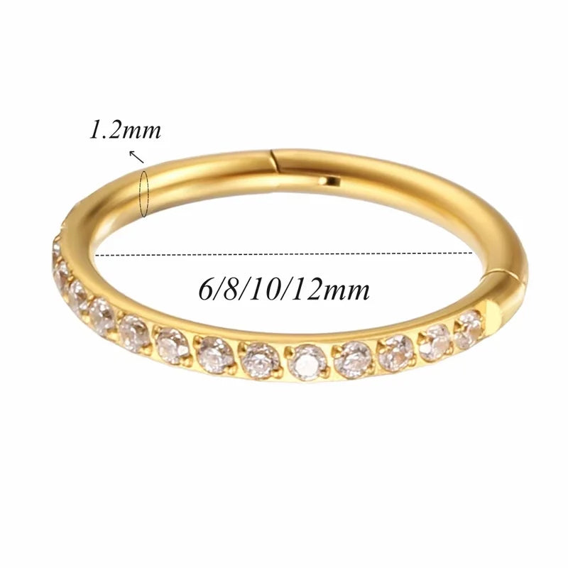 1/10PCS Stainless Steel Nose Ring Hoop Earring Piercing Body Jewelry for Women