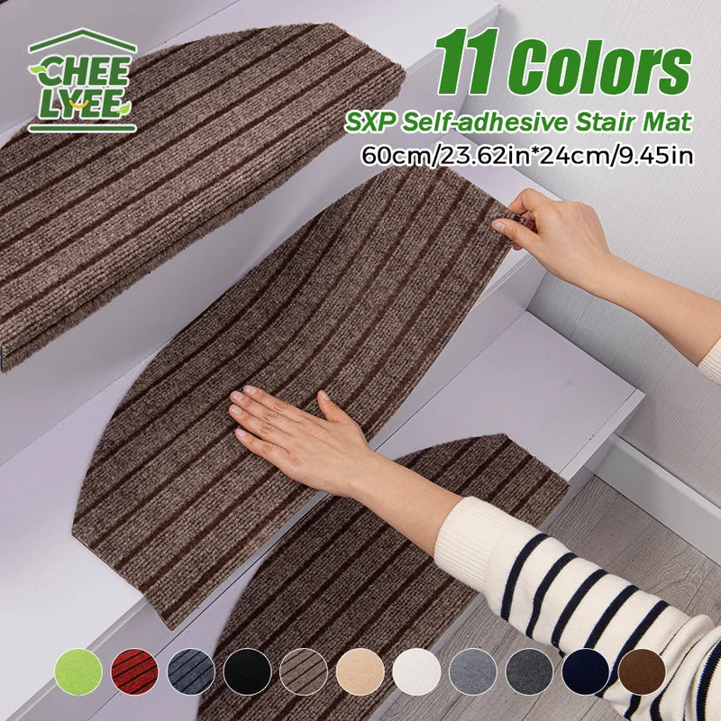 Self-Adhesive Stair Mats Set - Non-Slip Anti-Fall Floor Protectors for Indoor Use