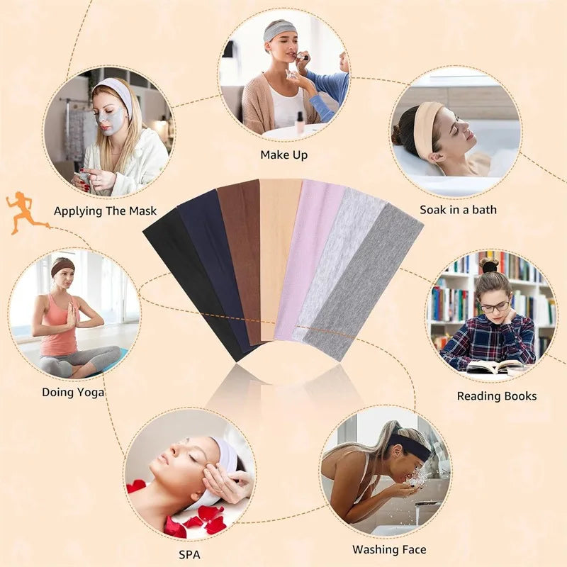 Set of 7 Elastic Hair Bands for Women and Men - Sweat-Absorbing Sports Hair Accessories