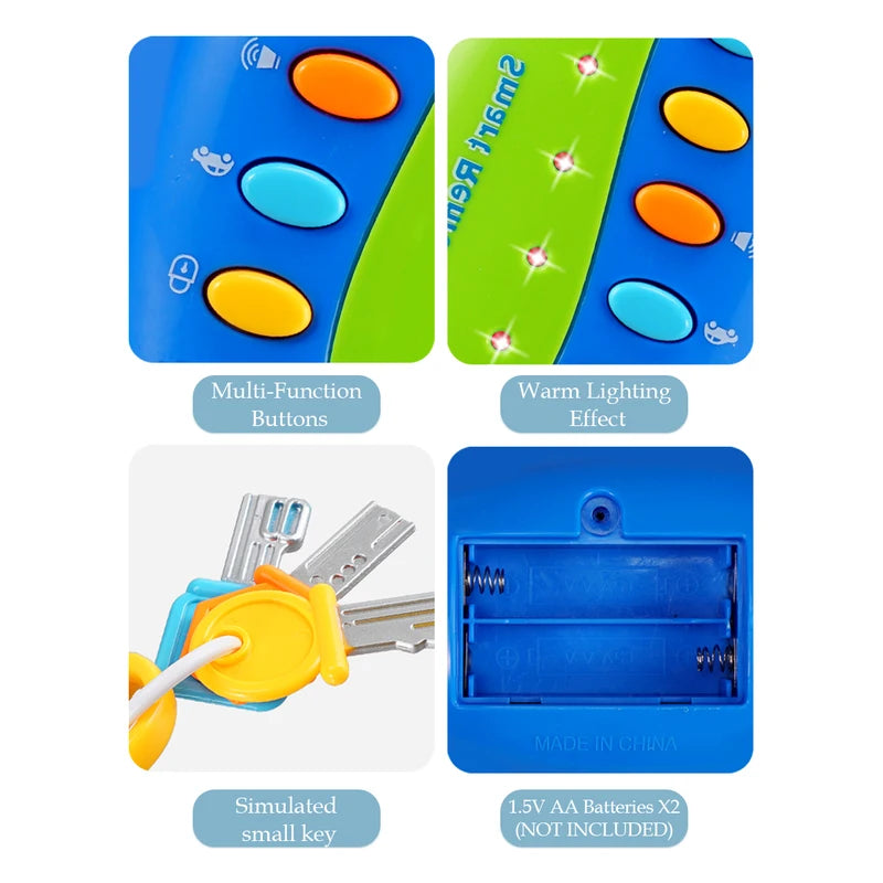 Music Cartoon Car Key Toys for Kids Pretend Play Educational Toy Gift for Boys and Girls