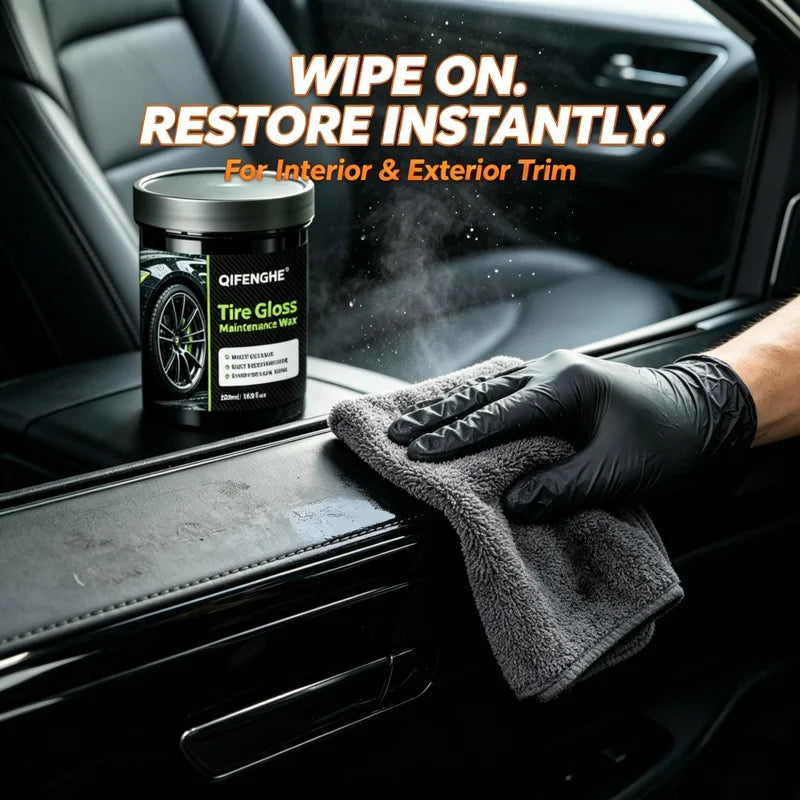 500ml Car Tire Gloss Wax with Rust & Grime Remover - Ultra Wet-Look Shine