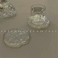 Nordic Style Irregular Ice Cube Coaster - Heat-Resistant Glass, Modern Home Decor