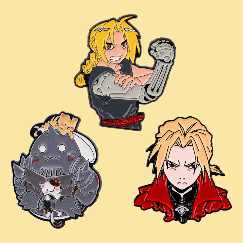3pcs Anime Boy Enamel Pins Set for Women Backpack Clothing Accessories Gift