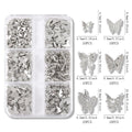 60 Pcs Nail Art Butterfly Charms - Mini Alloy Decor for Nail Crafts