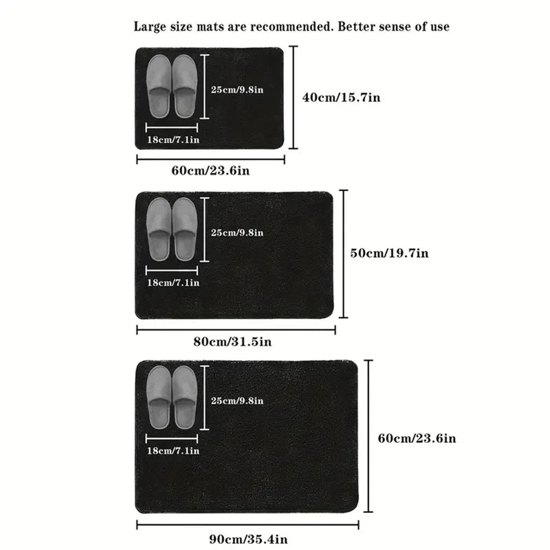 Soft Absorbent Bathroom Floor Mat Non-Slip Sponge Shower Room Rug