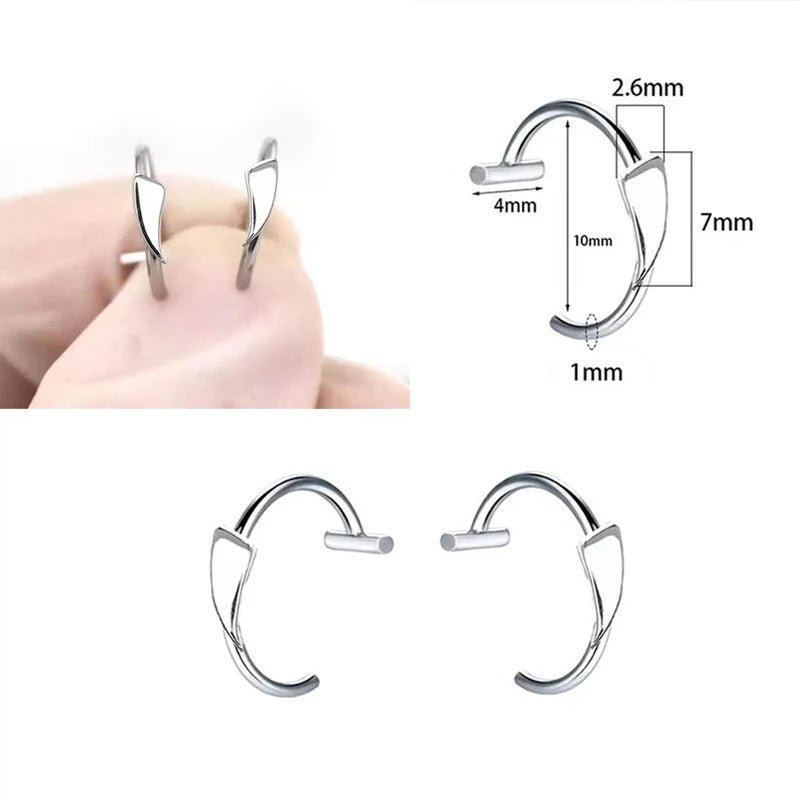 8pcs Fake Lip Ring Vampire Teeth Ring Set Non-Piercing Lip Cuff Jewelry for Women Men