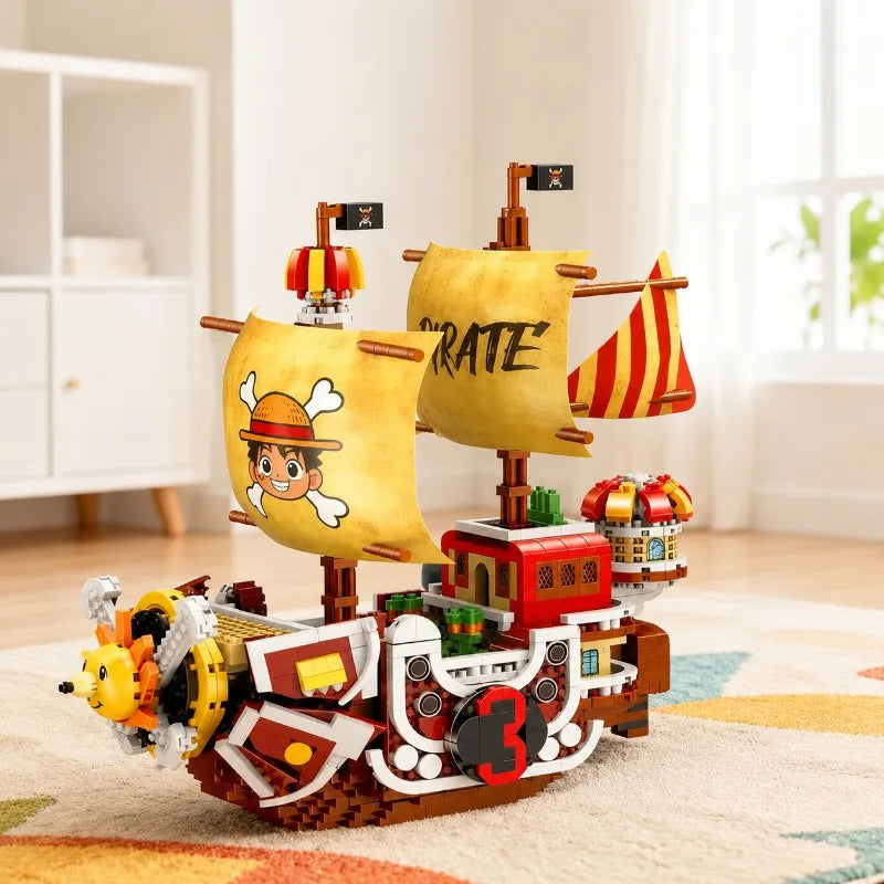 One Piece Pirate Ship Model Kit - Anime Sailing Boat Collection Display Toy