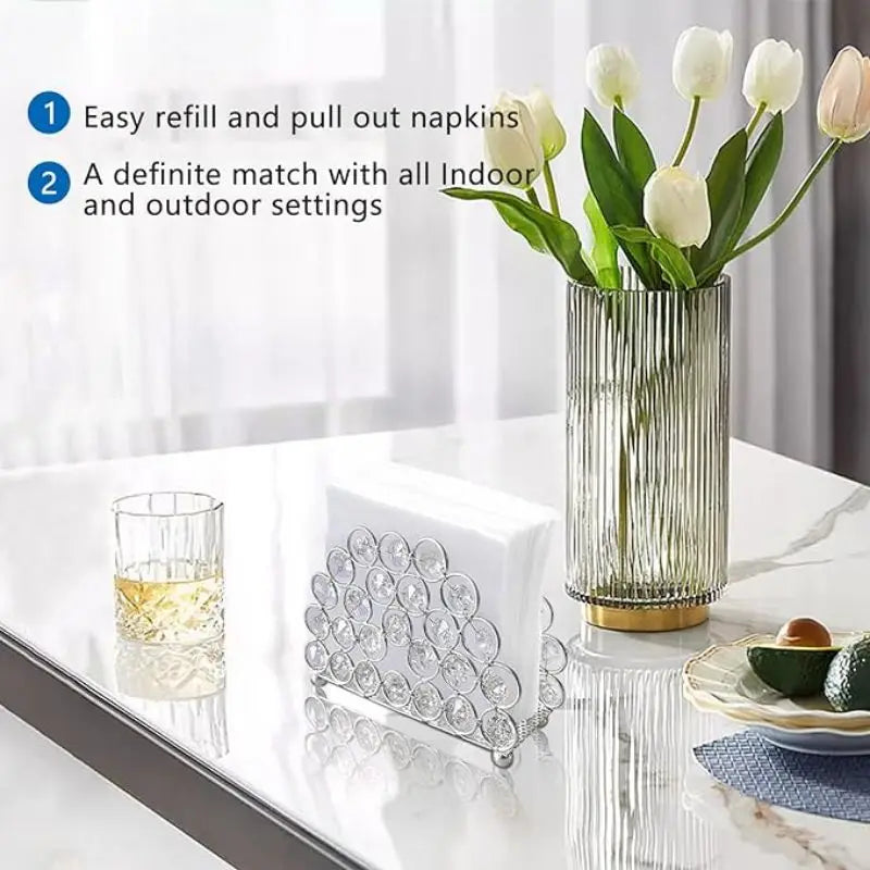 Elegant Nordic Paper Napkin Rack with Metal Finish for Kitchen & Restaurant