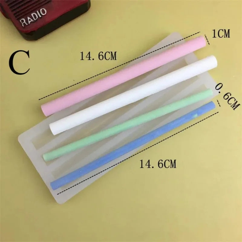 Sealing Wax Stick Silicone Mold for Candle & Cake Decoration - Half Round Long Strip