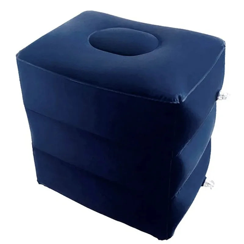 Inflatable Travel Footrest Pillow for Kids - Airplane Car Bus Resting Cushion