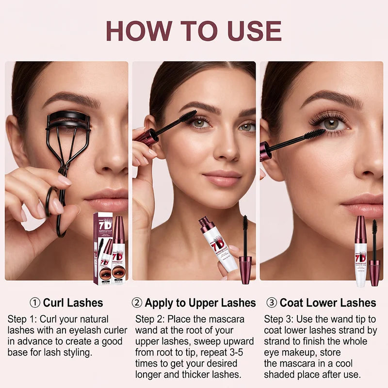 Waterproof Volumizing Mascara for Natural Long-Lasting Lash Look - Black