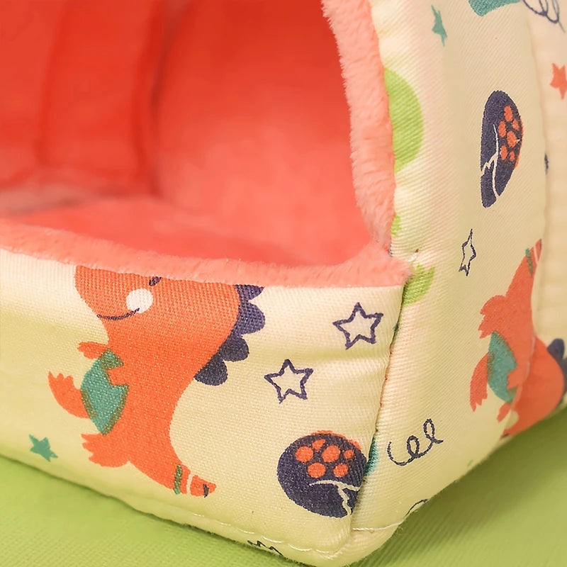 Small Pet Winter Nest Bed with Velvet & Cotton - Suitable for Hamsters, Mice, Squirrels, Parrots