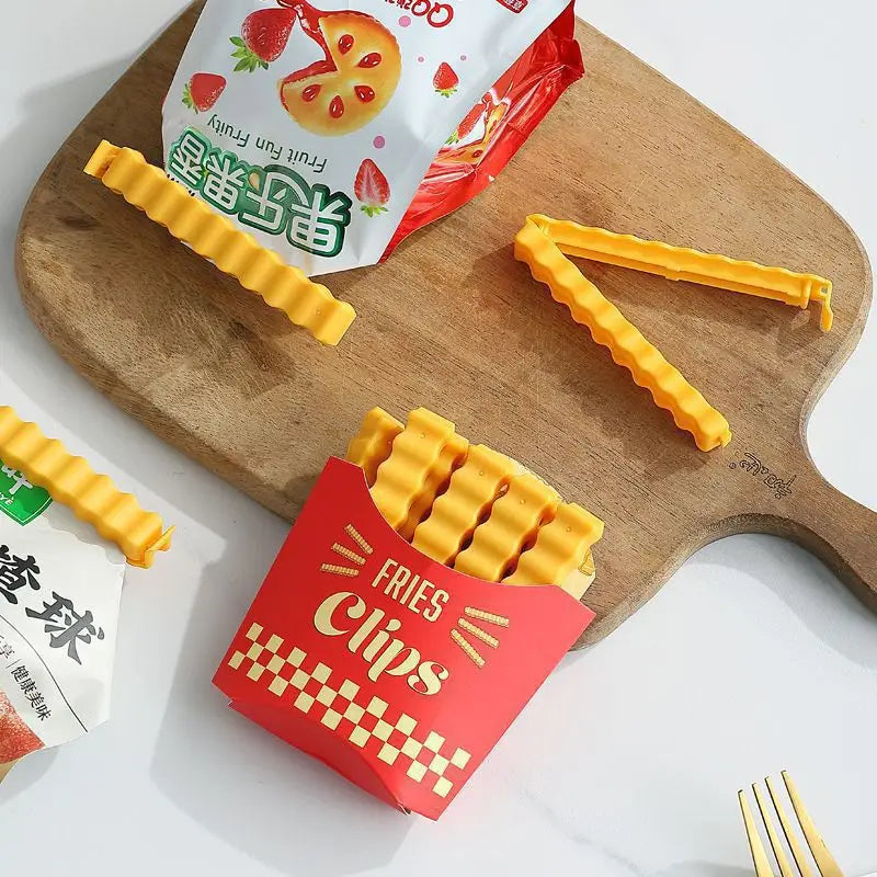 12PCS Magnetic Food Sealing Clips French Fry Shape Snack Bag Holders