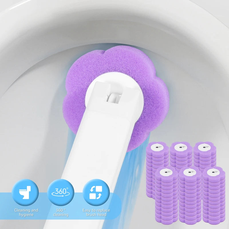 72Pcs Toilet Brush Replacement Heads with Lavender Scent - Bathroom Cleaning Accessories