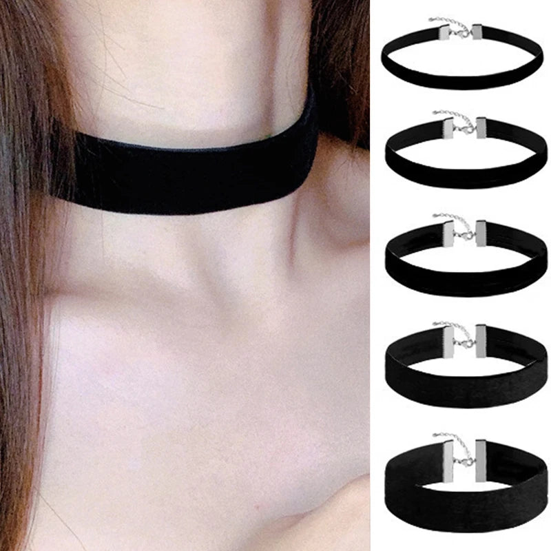 Velvet Choker Necklace Gothic Vintage Girl Women Black Fashion Jewelry