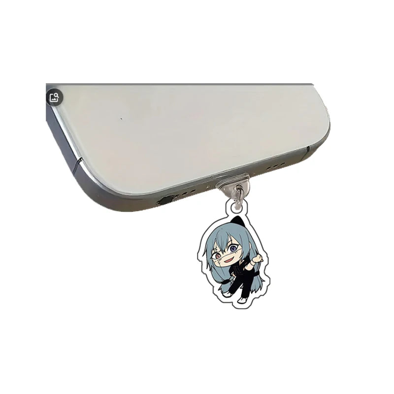 Anime JJK Gojo Satoru Itadori Yuji Fushiguro Megumi Geto Dust Plug Keychain Pendant - Earphone Port Protection