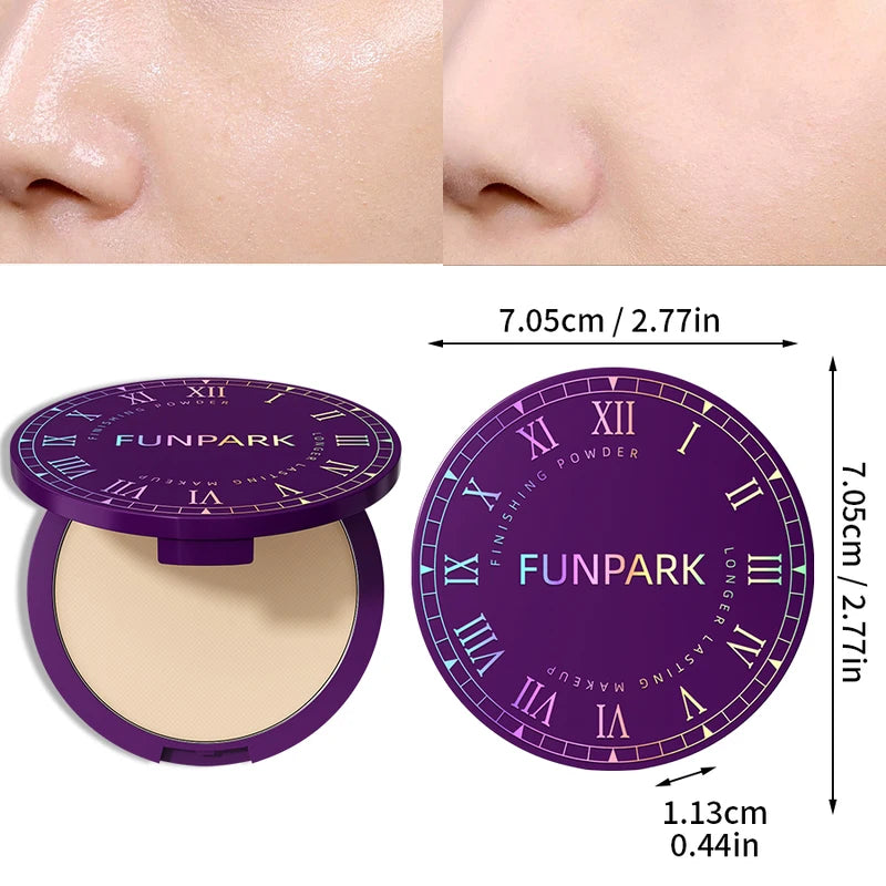 Matte Full Coverage Pressed Powder Foundation - 24H Long Lasting Face Makeup