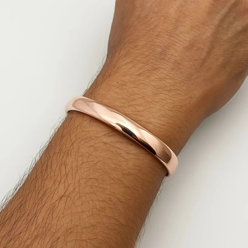 Retro Copper Cuff Bracelet for Women Punk Solid Jewelry Gift