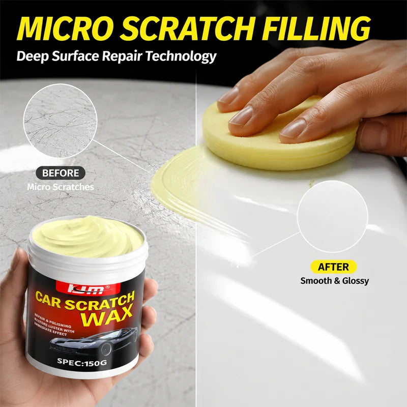 Car Scratch Remover Polish with Deep Gloss Restorer Wax - Instant Shine & Micro-Scratch Filling