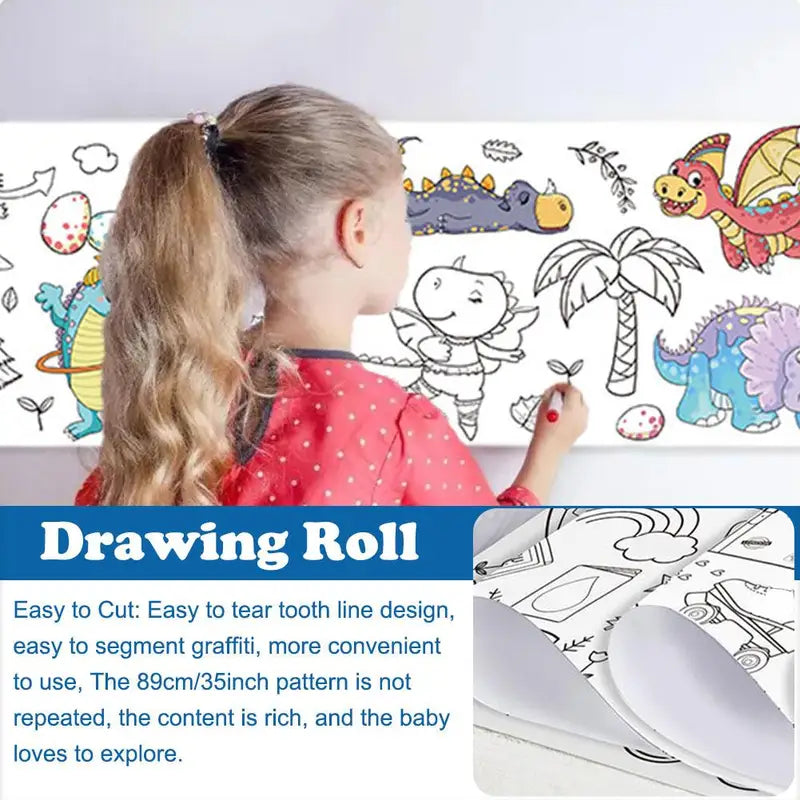 Children's Drawing Roll Colorful Art & Craft Paper for Kids DIY Painting