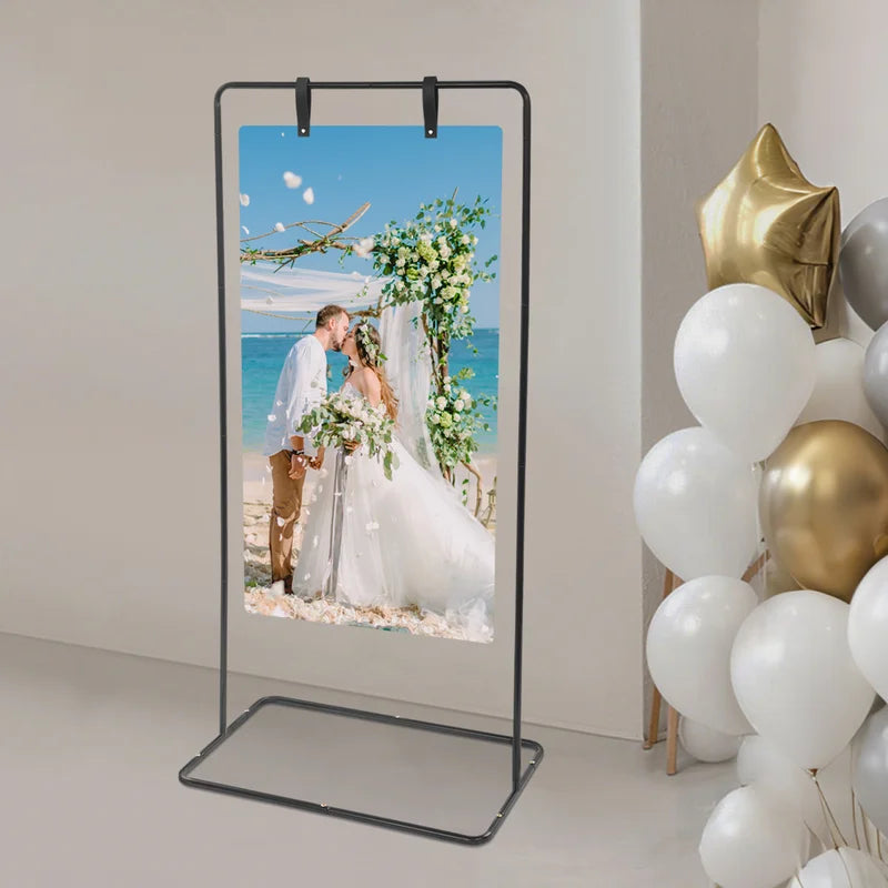 Wedding Sign Holder Adjustable Floor Display Stand 175x80cm Black