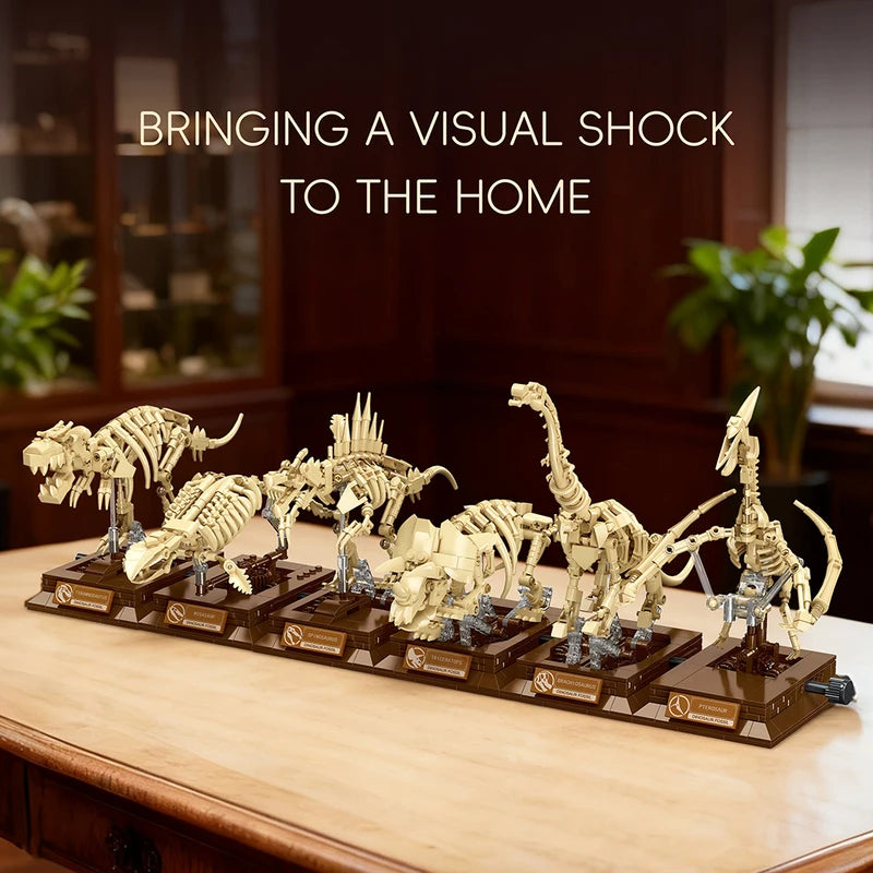 Dinosaur Fossil Building Blocks Set - Educational STEM Toy for Kids, Home Decor