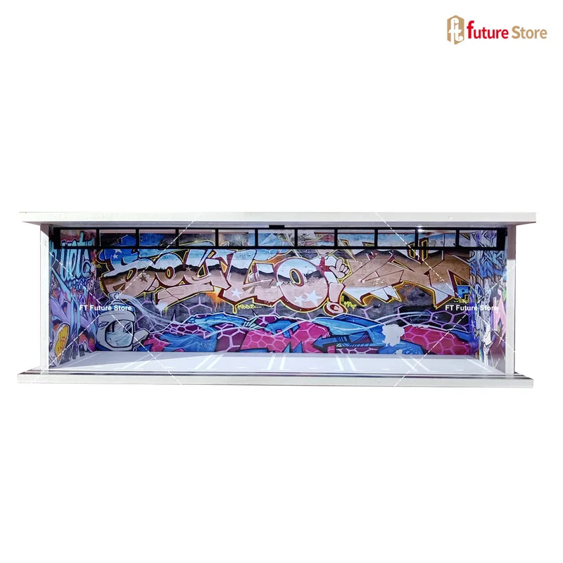 1/64 Scale Garage Scene Model with Lighting for Miniature Cars and Figures