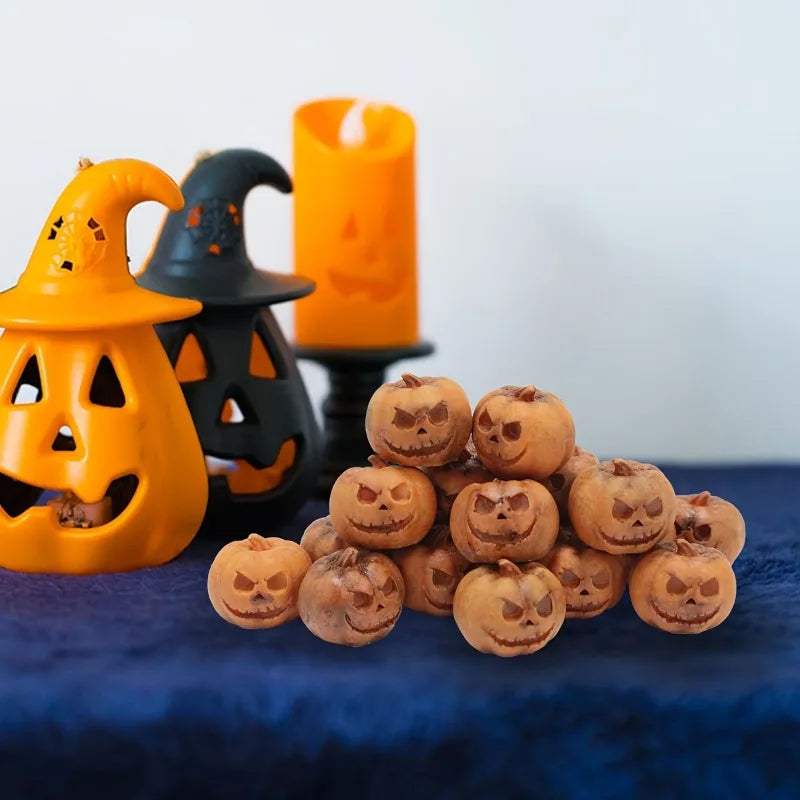 Miniature Resin Pumpkins for Halloween Decor, Garden & Craft Projects - 20PCS