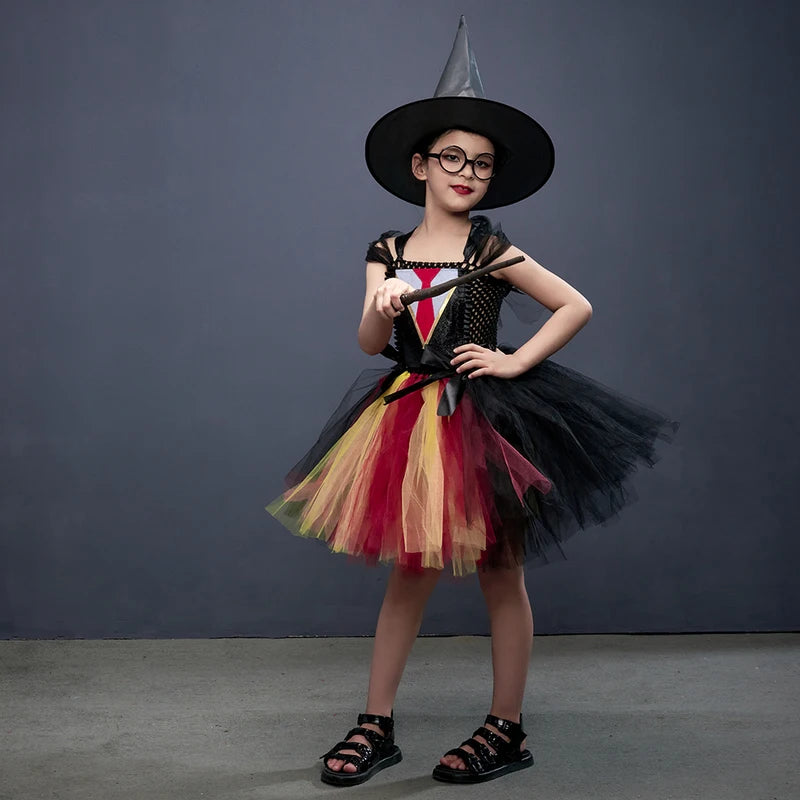 Kids Hermione Girl Tutu Dress for Halloween Cosplay Costume Party Dress