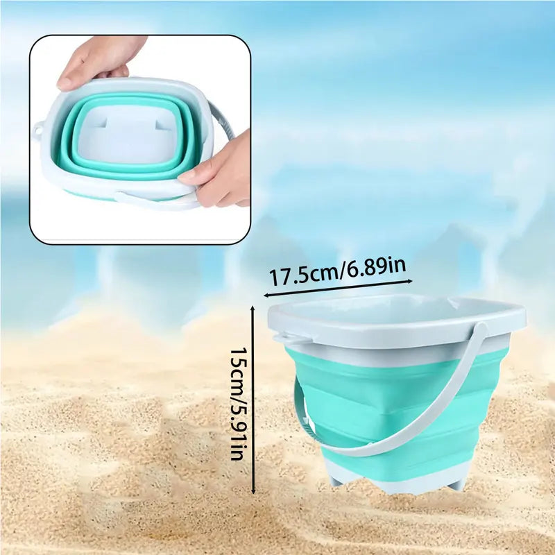 Children's Beach Shovel & Folding Water Bucket Set - Summer Outdoor Sand Toy
