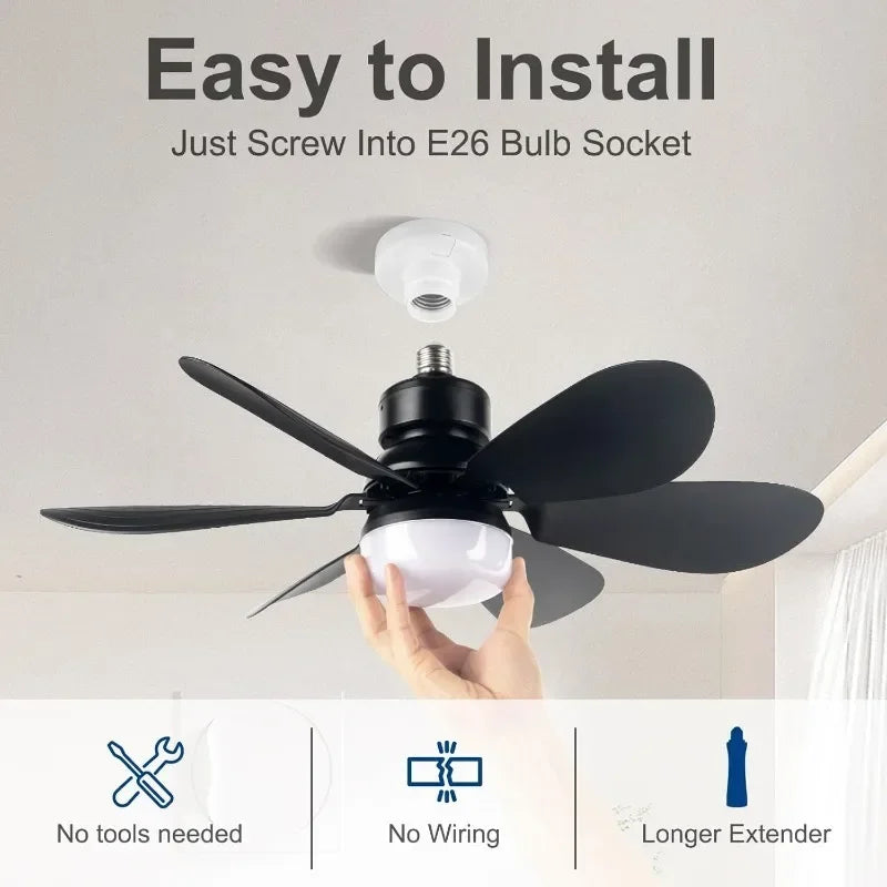 Dimmable Ceiling Fan Lights with Remote 42W 20.5-inch for Kitchen Garage Balcony