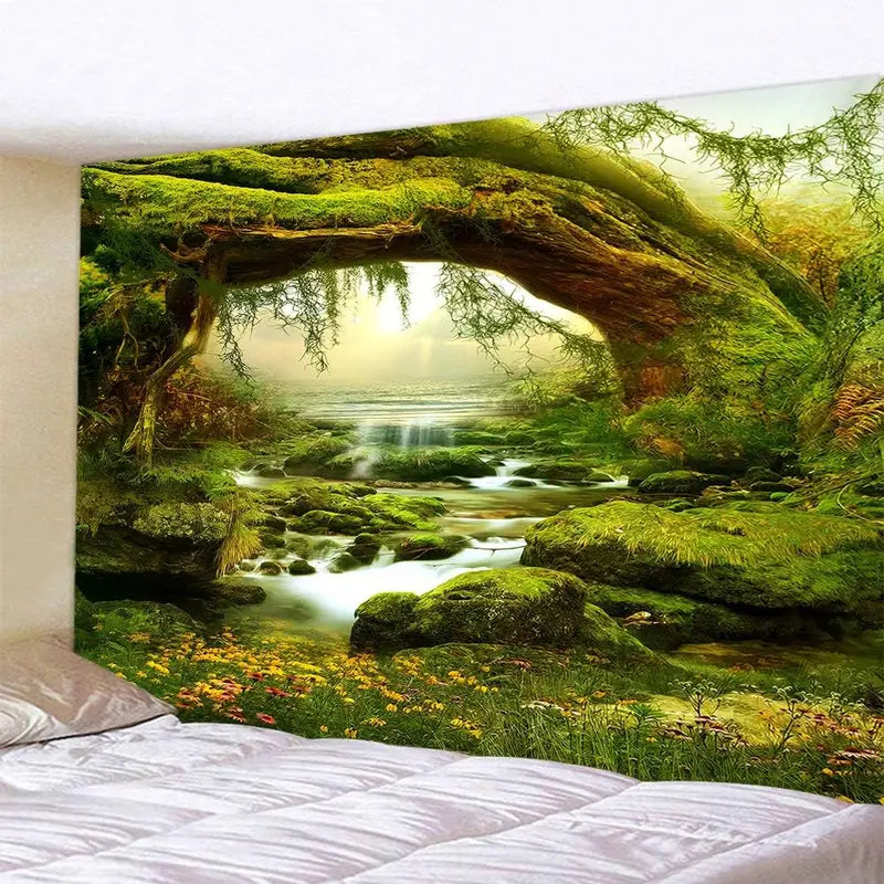 Mountain Forest Tapestry Wall Hanging Decor for Living Room & Bedroom